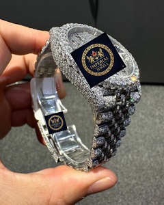 Imperial Jewels New Hip Hop Luxury Fully Iced Moissanite Diamond Automatic Mechanical Stainless Steel 42mm <b>Arabic</b> Numbered <b>Watch</b> - Product Image 2