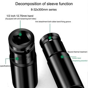 Set di 10 Pezzi di Chiavi a Bussola Pneumatiche Estese per Avvitatore Elettrico 8-24mm, Tipo Esagonale, Dimensioni Compatte per Uso Pratico - Product Image 5