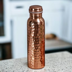 Antique Creations Pure Copper Ayurvedic Engraved Hammered Eco-Friendly Classic Design 1000ml Customized Color Logo <b>Water</b> <b>Bottle</b> - Product Image 5