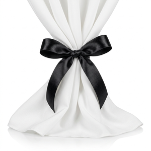 Ruban satin noir 25 mm simple face, lot de 5 rouleaux de 8 m, pour couronnes commémoratives, tributs funéraires, nœuds décoratifs et aménagements de magasin - Product Image 2