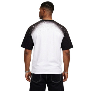 Camisetas de hombre de algodón de moda con manga raglán, diseño degradado con pedrería, de peso pesado, corte holgado y estilo urbano, OEM - Product Image 2