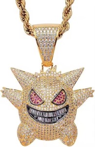 Pendentif Hip Hop Premium en Argent Plaqué Or Jaune avec Pierre Scintillante pour Hommes, Femmes et Amateurs de Mode - Product Image 2