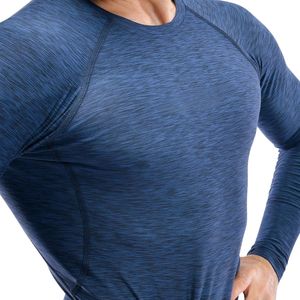 <b>Men</b> Blue <b>Thermal</b> <b>Shirt</b> Long Sleeve Compression Base Layer Slim Fit Workout Running Sportswear Custom Manufacturer Wholesale - Product Image 2