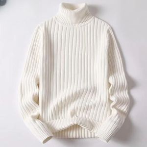 OEM Custom Fitted <b>Turtleneck</b> Knit <b>Sweater</b> Ribbed Roll Neck Solid Black Lightweight Layering Top <b>Men</b> Women Winter Knitwear - Product Image 2