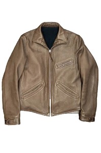 <b>Mens</b> Waxed Motorcycle <b>Leather</b> <b>Jacket</b> - Product Image 2
