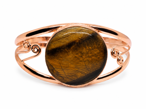 Anillo Ajustable Hecho a Mano con Baño de Cobre Antiguo y Piedra Preciosa Natural en Forma de Corazón para Unisex, Estilo Hindú - Product Image 1