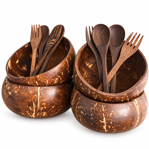 Bol en Coque de Noix de Coco Écologique Fait Main à Prix Imbattable, Vaisselle de Luxe pour Hôtels, Resorts, Spas et Buffets, Style Rustique Naturel 13-16cm - Product Image 1