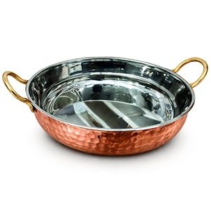 Poêle à frire rétro en cuivre avec intérieur antiadhésif en acier inoxydable et extérieur en cuivre martelé, écologique et durable, 19 cm - Product Image 1