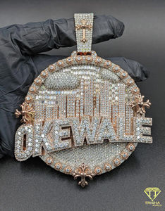 Pendentif de luxe en forme de pièce de monnaie Hip Hop Chief en or massif, serti de diamants VVS cultivés en laboratoire, en argent sterling 925, bijoux personnalisés - Product Image 1