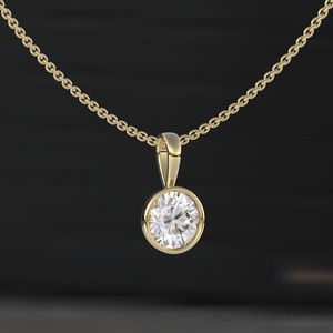 <b>Solid</b> <b>Gold</b> Certified Round Lab-grown Diamond <b>Pendant</b>, Round Cut Moissanite <b>Pendant</b>, <b>Pendant</b> For Gift, Solitaire Women's <b>Pendant</b> - Product Image 4