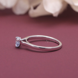 Bague en diamant cultivé en laboratoire certifié IGI, argent sterling 925 massif, coupe cœur bleue, bague de fiançailles solitaire pour femmes - Product Image 5