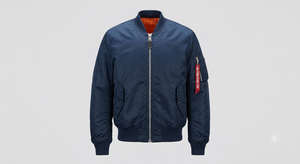 Chaqueta Bomber Negra para Hombre, Cierre de Cremallera, Cuello Alto, Resistente al Viento, Relleno de Poliéster, Estilo Casual Urbano, Parche en la Manga Izquierda Delantera - Product Image 5
