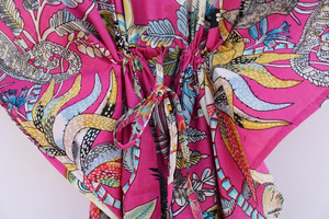 Robe Kaftan d'été décontractée en coton à imprimé floral tropical sans manches, paréo de plage pour femme, vêtement de détente Naaz Textile - Product Image 5