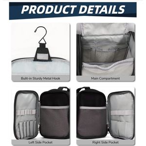 Grande trousse de toilette résistante à l'eau, sac de voyage suspendu pour hommes et femmes, pour maquillage, cosmétiques, rasage - Product Image 5