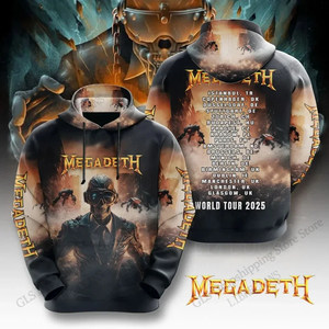 Men's Black Megadeth <b>Band</b> Graphic Print Pullover <b>Hoodie</b> Jersey Casual Regular Fit 100% Cotton Digital Printing - Product Image 4