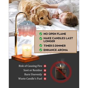 Lampada Scaldacandele Regolabile in Altezza con Timer e Dimmer, Regalo Premuroso per Compleanni o San Valentino, Ideale per Donne, Mamme o Ospiti Speciali - Product Image 5
