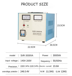 เครื่องควบคุมไฟฟ้ากระแสสลับแบบเฟสเดียว3000VA แรงดันไฟฟ้ามีความแม่นยำสูงพร้อมการควบคุมเซอร์โวมอเตอร์ภายใต้การป้องกันแรงดันไฟฟ้า - Product Image 4