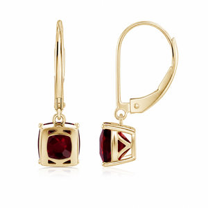 Pendientes de tuerca con corte cojín, oro amarillo, engaste de garra, granate, chapado en oro, joyería para uso diario, oro de 10K, 14K, 18K, plata 925, 935 - Product Image 4