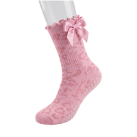 Calcetines de Yoga con Volantes de Alta Calidad, Logotipo Personalizado, Antideslizantes para Danza y Pilates, Diseño Lindo con Lazo, Nueva Llegada