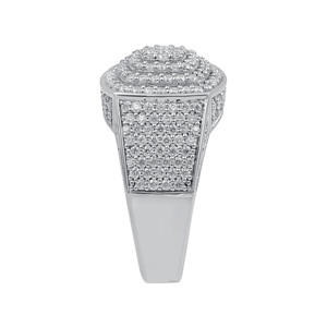 Hiphop Rhodium Plated Sterling Silver Cluster <b>Ring</b> with Prong Setting <b>Iced</b> Out Design Engagement & Wedding Anniversary Gift <b>Ring</b> - Product Image 5