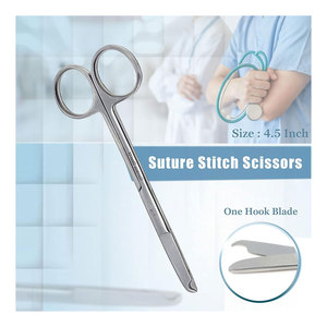 กรรไกรเย็บผ้า 4.5 นิ้ว คีมหนีบผ้า 5.5 นิ้ว ชุดเครื่องมือผ่าตัดแบบตรง สแตนเลสสตีล ใช้งานด้วยมือ ได้รับการรับรองมาตรฐาน CE ความปลอดภัยตามมาตรฐาน MOL - Product Image 4