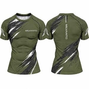 Camiseta Deportiva Personalizada para Hombre, Color Oliva, Ligera, Elástica, de Secado Rápido, para Entrenamiento, Fitness, Running y Ciclismo - Product Image 1