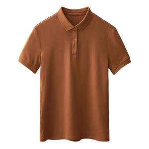 Wholesale High Quality 100% Cotton Solid Color Breathable Anti-Wrinkle Knitted Casual Front Button Short Sleeve Sport Wear Men - Product Image 1