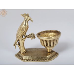 Decoración de mesa de pájaro carpintero de 4 pulgadas hecha a mano, cuenco de latón pequeño, artículo de decoración del hogar - Product Image 4