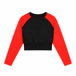 Delta |   Sigma |   Sweat-shirt court à manches longues raglan brodé pour femme Theta Sorority, haut de sport athlétique - Product Image 3