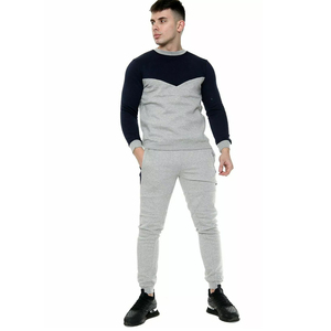 Ensemble de survêtement homme personnalisé avec logo, coupe classique, en molleton de coton épais, sweat-shirt et pantalon de jogging, deux pièces, grandes tailles - Product Image 2