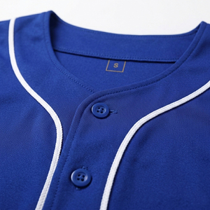 Camiseta de béisbol de malla de alto rendimiento con logo personalizado para hombre, uniforme deportivo en blanco con botones completos, transpirable, al por mayor, manga corta - Product Image 3