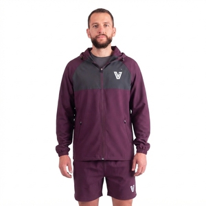 Conjunto Cortavientos VANEK INTERNATIONAL para Hombre, Tejido Sólido de Forro Polar, Poliéster, Estampado Digital, Teñido Liso, Rojo y Blanco, Secado Rápido, Casual - Product Image 1