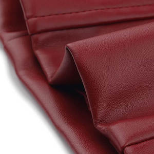 Chaqueta de Motociclista de Cuero Sintético Color Borgoña para Mujer, Corte Entallado, Cuello Camisero, Cierre de Cremallera, Color Sólido, Estilo Otoñal - Product Image 6
