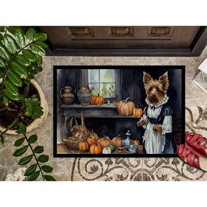Terrier australien automne cuisine citrouilles paillasson 24H X 36W antidérapant intérieur extérieur tapis d'entrée lavable bas Pile tapis de porte avant - Product Image 3