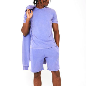 Conjunto de 2 Piezas de Ropa Deportiva de Verano para Hombre, Camiseta Transpirable con Estampado Lavado al Ácido y Pantalones Cortos Casuales, Conjuntos Dobles, Venta al Por Mayor OEM - Product Image 1