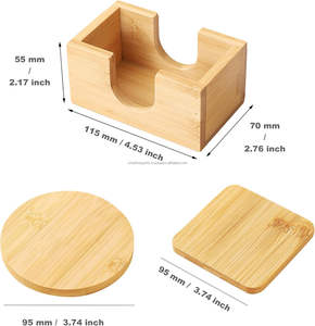 Posavasos cuadrado de madera de bambú ecológico de lujo elegante almohadilla de bebida resistente al calor para té café hogar cocina mesa de oficina - Product Image 4