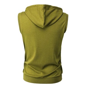 Débardeur à capuche sans manches pour homme 2026, couleur unie, tricoté, séchage rapide, coupe classique, style sportif, pour l'été, en vente en ligne - Product Image 6