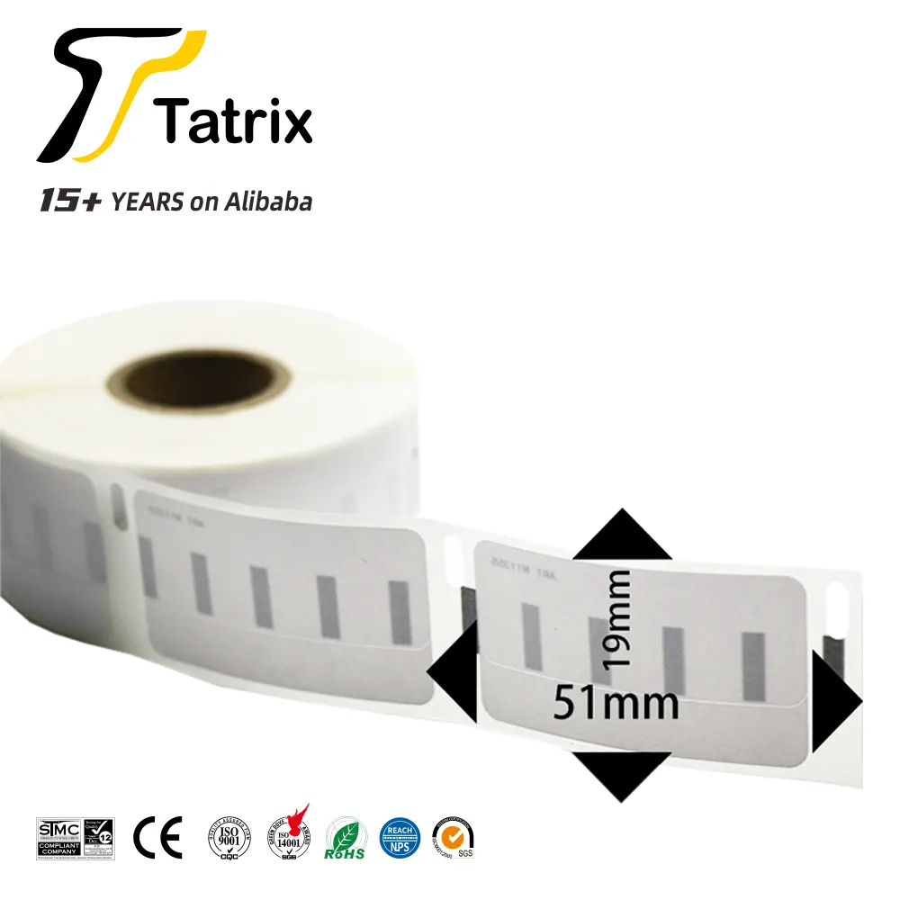 Tatrix 11355 LW-11355 LW11355, Printer Label Hitam Di Atas Putih, Stiker Kode Batang Termal, Label Alamat untuk Dymo LW450 Turbo