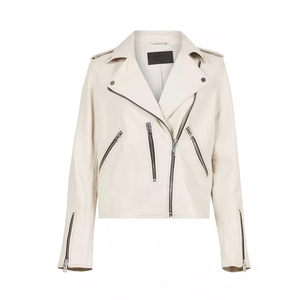 Blouson en cuir d'agneau véritable pour femme, design logo personnalisé, imperméable, respirant, toutes saisons, teint uni, amovible - Product Image 1