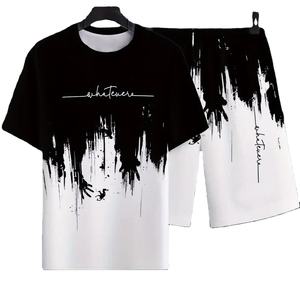 ชุดกีฬาฤดูร้อนสำหรับผู้ชายชุดสั้น2ชิ้นกางเกงขาสั้นแขนสั้นทรงหลวม - Product Image 1