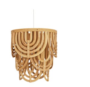 Lámpara Colgante de Lujo de Ratán Tejido a Mano con Diseño en Cascada, Lámpara de Techo Bohemia para Sala de Estar - Product Image 1