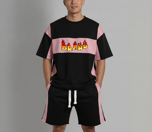 Ensemble T-shirt et Short pour Homme en Coton 100% de Haute Qualité, Style Casual d'été, Respirant, Confortable, Style Hip Hop - Product Image 4