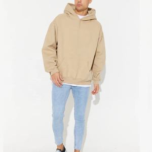 Sweat à capuche de haute qualité en coton lourd 100% personnalisé, sweat à capuche oversize uni, impression 3D, plusieurs couleurs d'automne pour hommes - Product Image 3