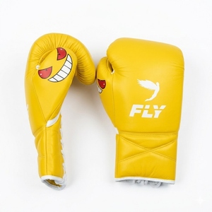 Factory Manufacture <b>Custom</b> Made Yellow Fly Boxing <b>Gloves</b> 100% Original Leather Professional Pro Punching Fly Boxing <b>Gloves</b> - Product Image 1