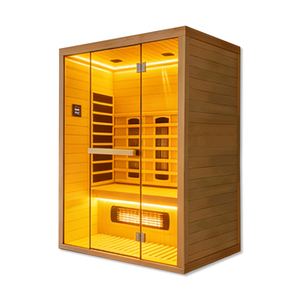 Sauna a Infrarossi 2026 per 1-2 Persone, Stile Occidentale Rosso, Basso EMF, Uso Domestico, Sauna a Legna per Interni, Cabina Sauna in <span class=keywords><strong>Legno</strong></span> - Product Image 1