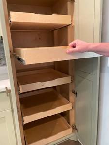 Premium Sliding Wood Cabinet Organizer Pull Out <b>Shelves</b> for Kitchen Cupboard Roll Out Wooden Pantry Storage Drawers - Product Image 3