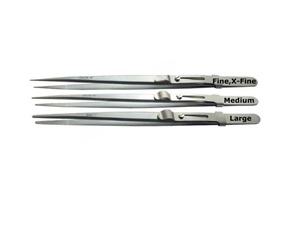 Stainless Steel <b>Slide</b> Lock Tweezers Fine Medium <b>Large</b> Jewelry Setting Pick up Tools for DIY - Product Image 2