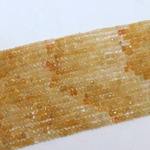 Cuentas Redondas Facetadas de Calidad AAA de 3-4 mm, Aguamarina Amarilla Natural en Tonos Degradados, Peso Personalizable, Tienda de Gemas Indias para Joyería - Product Image 1