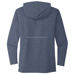 Sudadera con Capucha para Mujer, Invierno, Manga Larga, Tejida, 100% Algodón, Color Gris Jaspeado, Transpirable, Anti-Pilling, Bordado Frontal - Product Image 6