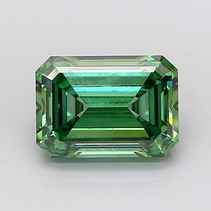 เพชร CVD HPHT ตัดมรกตสีเขียวสดใสสวยงามแฟนซีสดใสได้รับการรับรองจากห้องแล็บ - Product Image 3